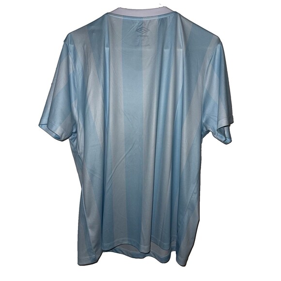 Umbro Womens Soccer Jersey XL Light Blue Striped Athletic Training Shirt - Picture 3 of 3